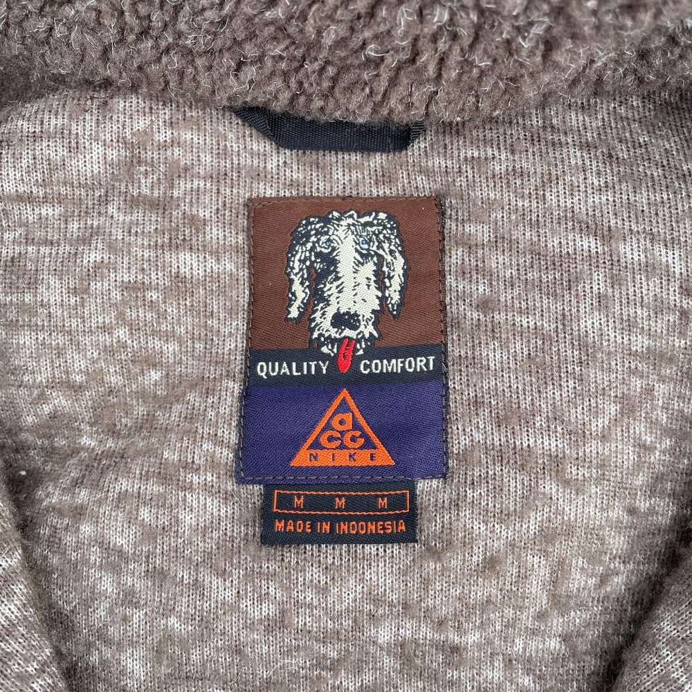 SOLD — Vintage 90s Nike ACG Fleece Sweatshirt Half Zip Brown - Picture 3 of 4
